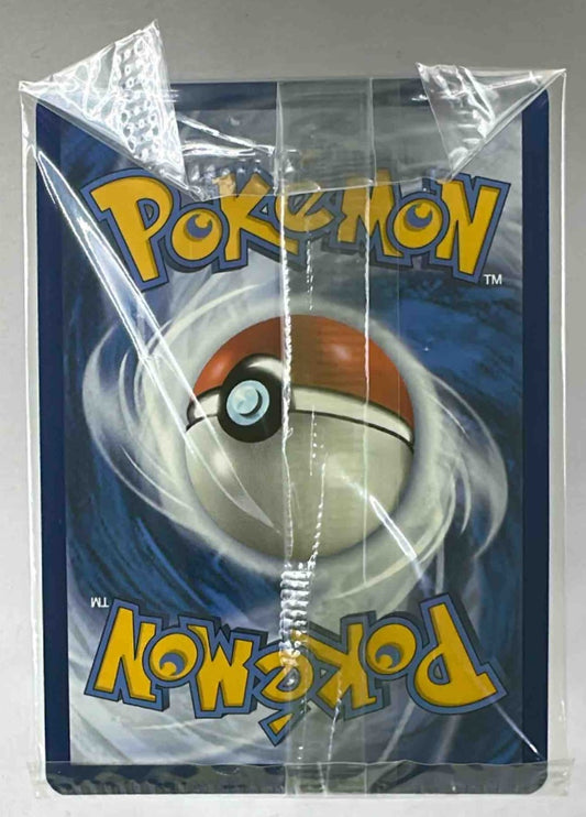 The back of a Flutter Mane Pokemon trading card is shown inside a protective plastic sleeve.