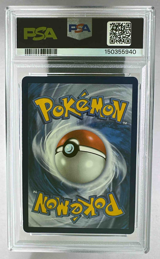 The back of a PSA 10 graded Mega Charizard X ex Pokemon card in a protective plastic slab.