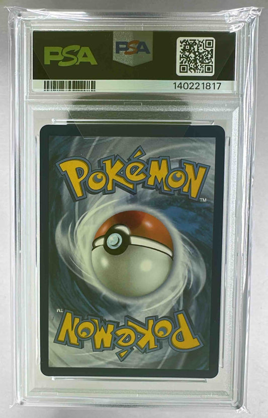The back of a PSA 10 graded Mega Charizard X ex Pokemon card in a protective plastic slab.