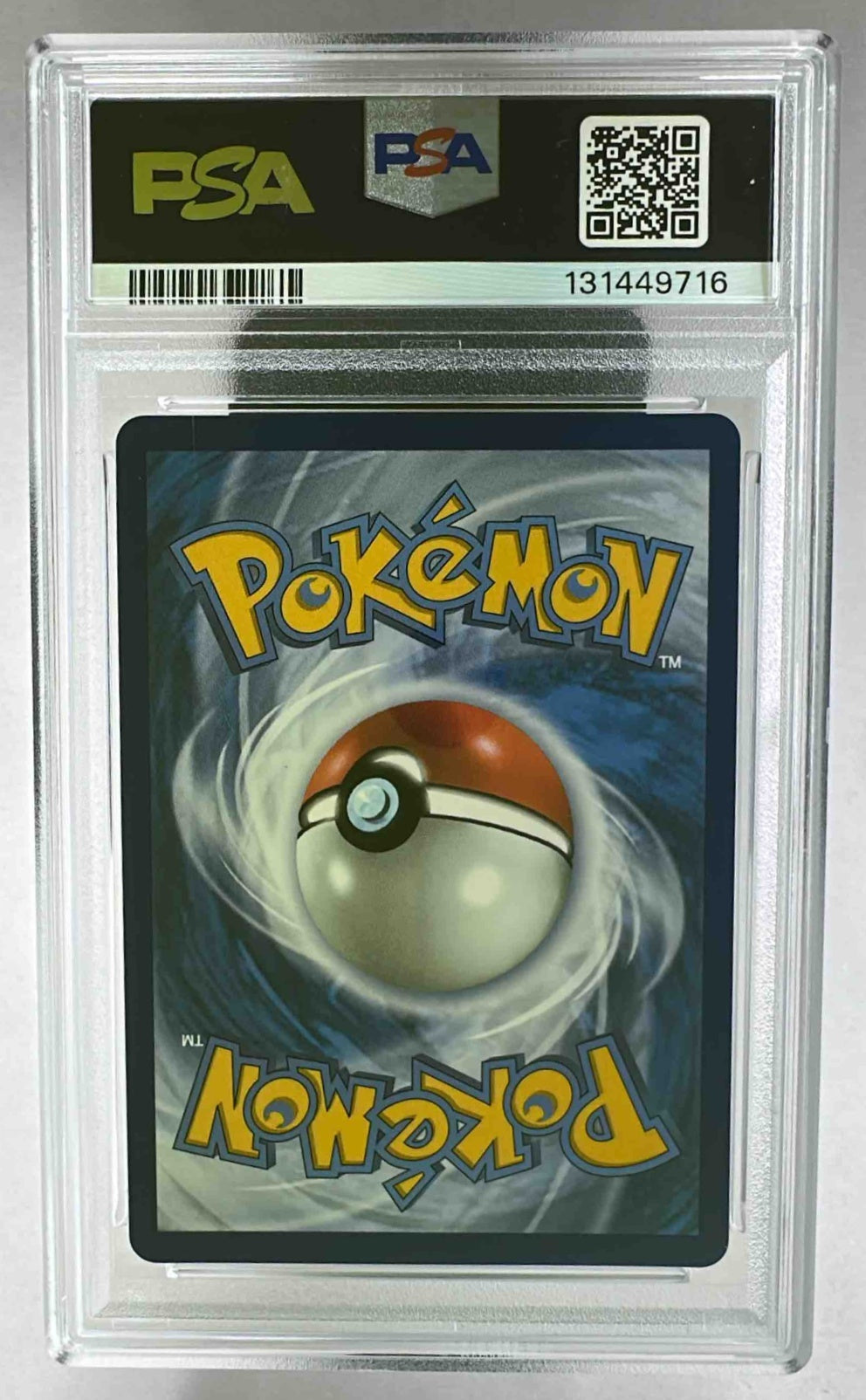 The back of a PSA 9 graded 2025 Pokemon Latias ex trading card in a protective plastic slab.