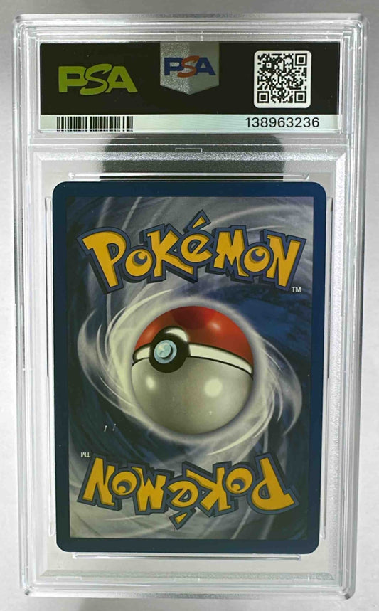 The back of a 2000 Pokemon Team Rocket Dark Dragonite card in a PSA 6 graded slab.