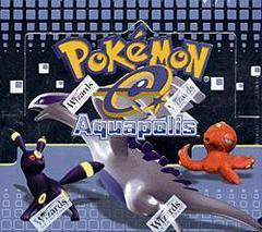A sealed Pokemon Aquapolis booster box featuring Lugia, Umbreon, and Octillery on the cover.