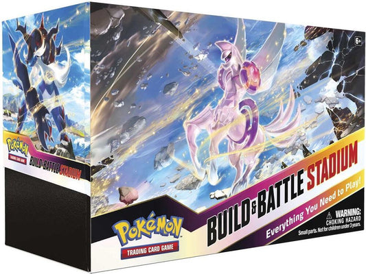 Astral Radiance Build and Battle Stadium box featuring Palkia and Arceus artwork.