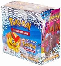 A sealed Pokemon Noble Victories booster box featuring Victini artwork on the front.