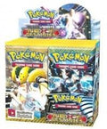 A sealed Pokemon Next Destinies booster box featuring Mewtwo, Regigigas, and Zekrom artwork.