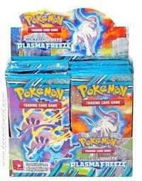 A sealed Pokemon Plasma Freeze booster box featuring Deoxys and Thundurus artwork.