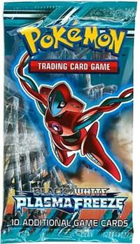A Pokemon Black and White Plasma Freeze booster pack featuring Deoxys on the front.