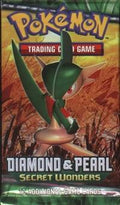 A sealed Pokemon Diamond and Pearl Secret Wonders booster pack featuring Gallade on the front.