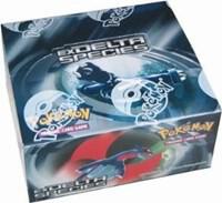 A sealed Pokemon Delta Species booster box featuring artwork of Salamence and Metagross.