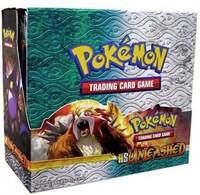 A sealed Pokemon HS Unleashed booster box featuring Entei on the front packaging.
