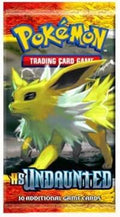 A Pokemon HS Undaunted booster pack featuring Jolteon on the front packaging.