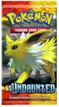 A Pokemon HS Undaunted booster pack featuring Jolteon on the front packaging.