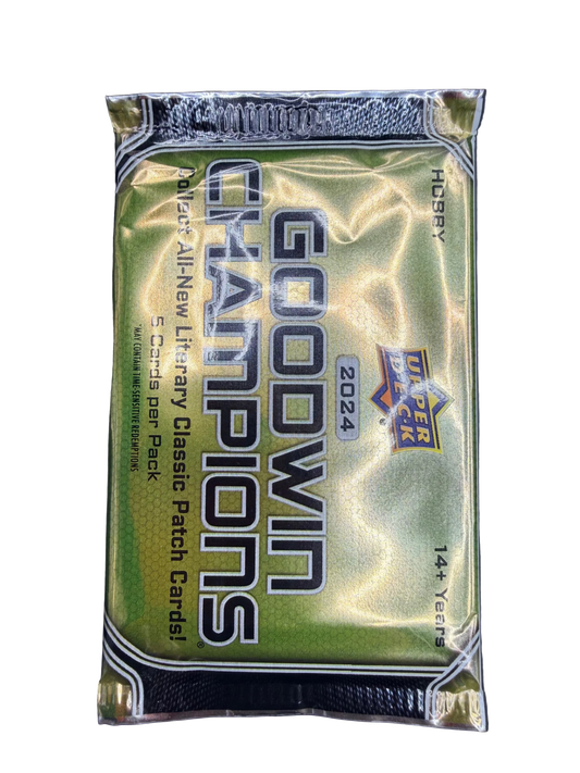 A 2024 Upper Deck Goodwin Champions hobby pack featuring a gold and green design.