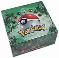 A sealed Pokemon Jungle trading card game booster box featuring a green design and a Poke Ball.