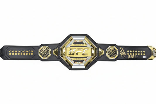 A UFC Legacy Championship belt featuring a signature and the inscription Borz.