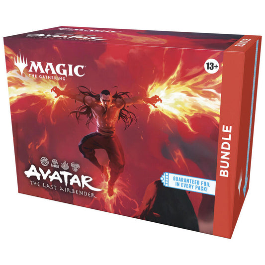 A Magic: The Gathering Avatar the Last Airbender bundle box featuring firebending artwork.