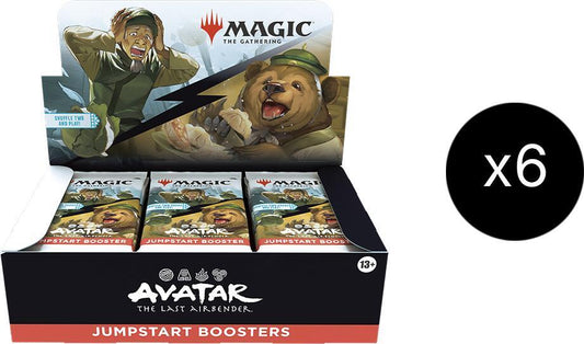 A Magic the Gathering Avatar the Last Airbender Jumpstart booster case containing six boxes.