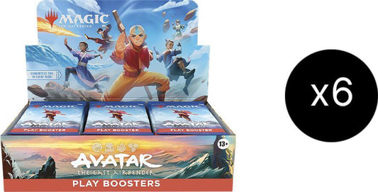 A case of six Magic the Gathering Avatar the Last Airbender play booster boxes.