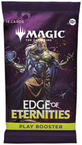A Magic: The Gathering Edge of Eternities play booster pack featuring a character illustration.