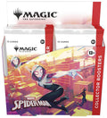 A Magic The Gathering Spider-Man Collector Booster box featuring Spider-Gwen on the packaging.