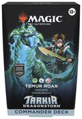 The Magic: The Gathering Tarkir Dragonstorm Commander Deck box features Temur Roar artwork.