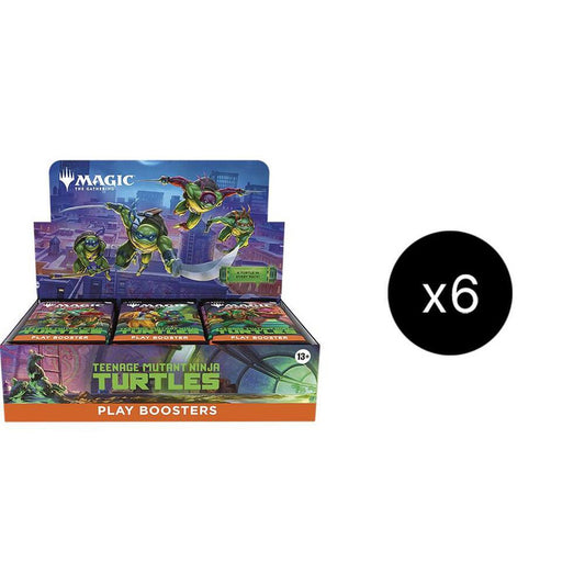 A case of six Magic the Gathering Teenage Mutant Ninja Turtles play booster boxes.