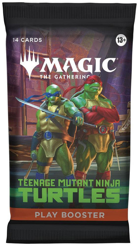 A Magic: The Gathering Teenage Mutant Ninja Turtles play booster pack featuring Leonardo and Raphael.