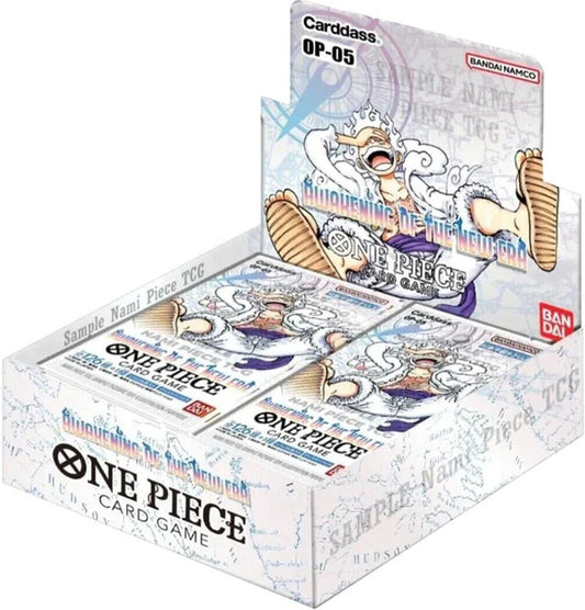A One Piece Awakening of the New Era booster box featuring Luffy on the packaging.