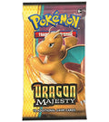 A Dragon Majesty booster pack featuring Dragonite on the front.