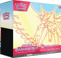 A Pokemon Center Elite Trainer Box for the Scarlet and Violet Paradox Rift set featuring Roaring Moon.