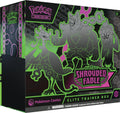 A black and green Pokemon Center Elite Trainer Box for the Shrouded Fable expansion.