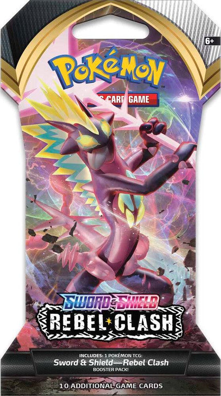 A Pokemon Rebel Clash sleeved booster pack featuring Toxtricity artwork.