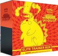 A Pokemon Vivid Voltage Elite Trainer Box featuring a large yellow Pikachu illustration.