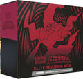 A Pokemon Astral Radiance Elite Trainer Box featuring Darkrai artwork on a black and red box.