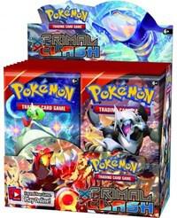 A sealed Pokemon Primal Clash booster box featuring Primal Kyogre and Primal Groudon artwork.