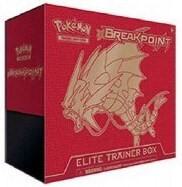 A red Pokemon BREAKpoint Elite Trainer Box featuring a gold illustration of Gyarados.