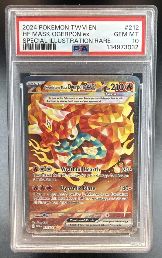 2024 Pokemon Twilight Masquerade Hearthflame Mask Ogerpon ex #212/167 PSA 10