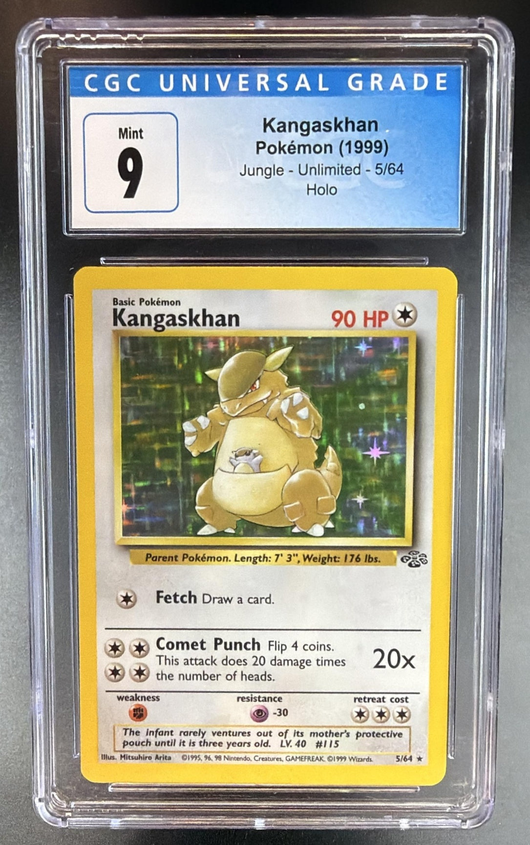 1999 Pokemon Gaming Jungle Kangaskhan #5/64 Holo CGC 9