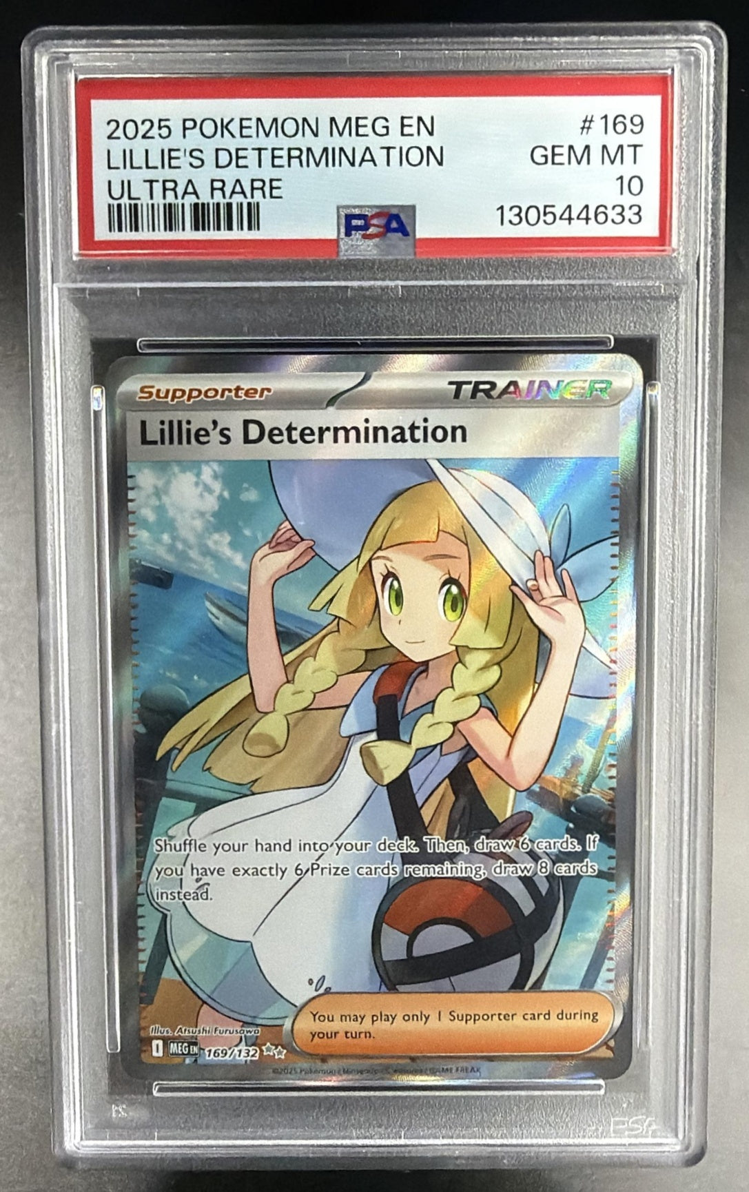 2025 Pokemon Mega Evolution Lillie's Determination #169/132 Ultra Rare PSA 10