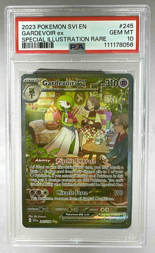 A PSA 10 graded Gardevoir ex Pokemon card featuring special illustration artwork.