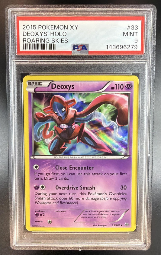 2015 Pokemon Gaming XY Roaring Skies Deoxys #33/108 Holo PSA 9