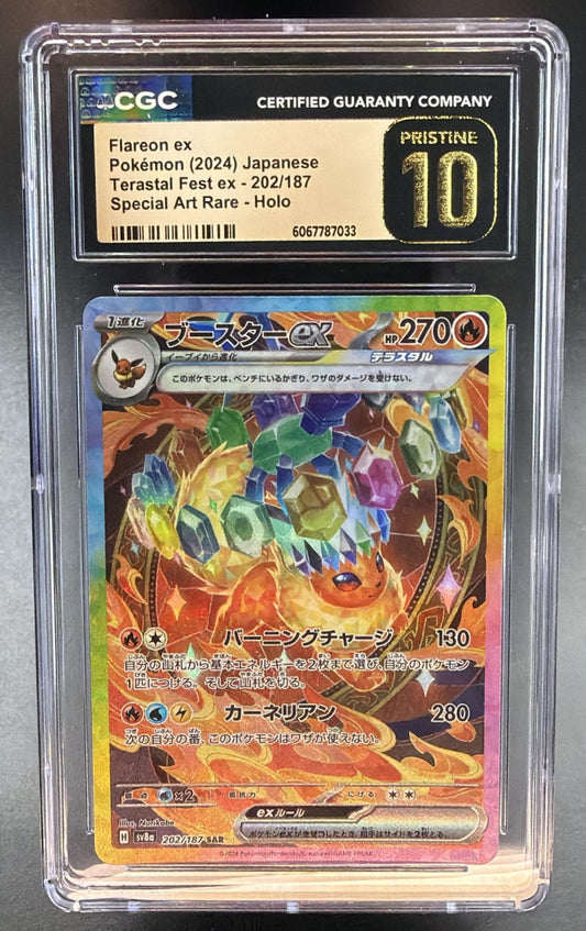 2024 Pokemon Gaming Terastal Fest JP Flareon ex #202/187 Special Art Rare CGC 10