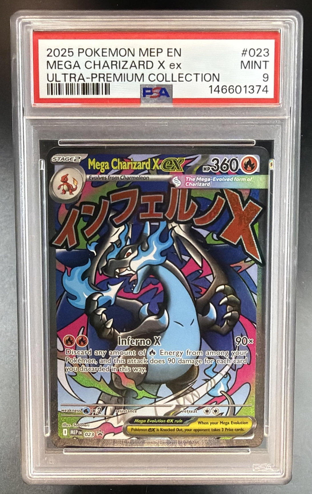 2025 Pokemon Gaming MEP Black Star Promos Mega Charizard X ex #023 PSA 9