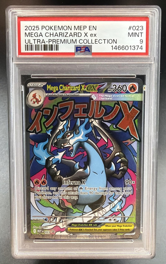 2025 Pokemon Gaming MEP Black Star Promos Mega Charizard X ex #023 PSA 9