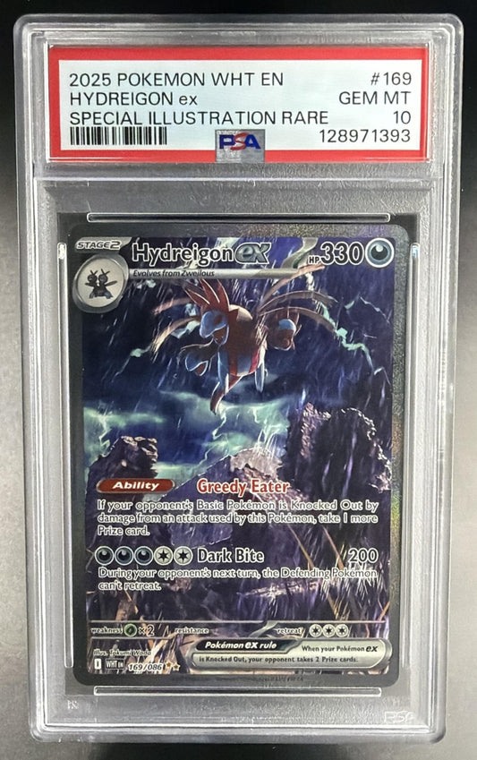 2025 Pokemon White Flare Hydreigon ex #169/086 Special Illustration Rare PSA 10