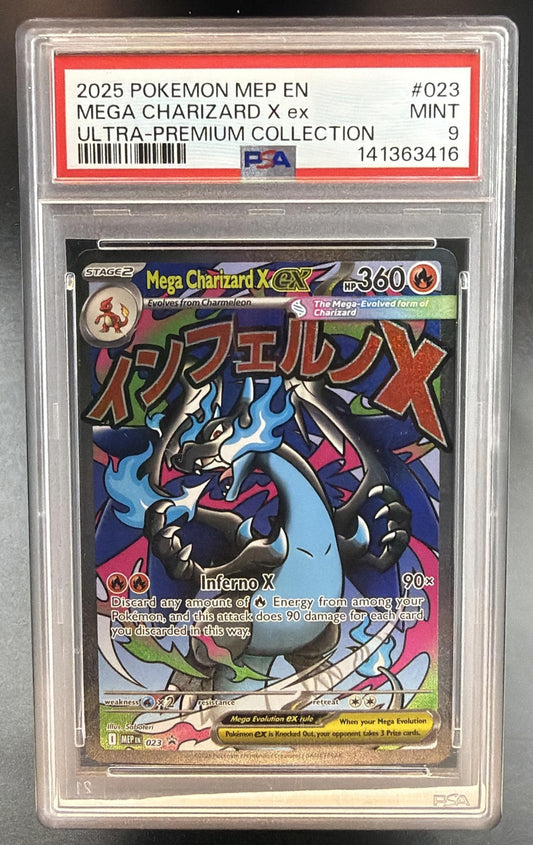 2025 Pokemon Gaming MEP Black Star Promos Mega Charizard X ex #023 PSA 9