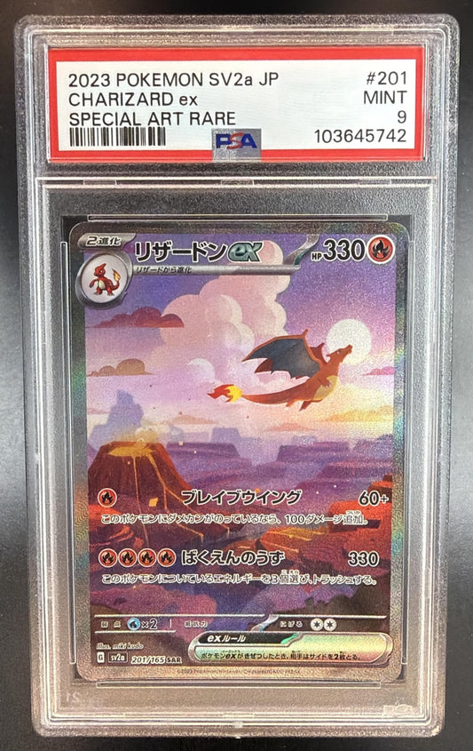 2023 Pokemon Scarlet & Violet Pokemon 151 JP Charizard ex #201/165 Special Art Rare PSA 9