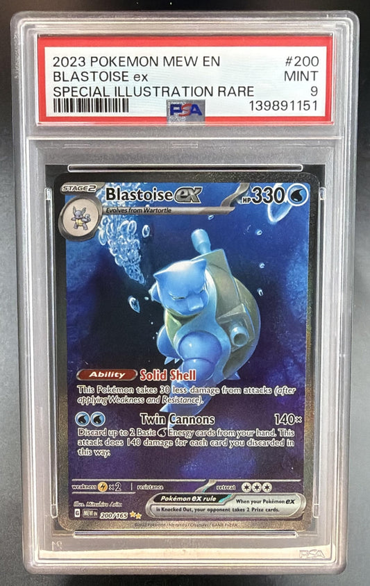 2023 Pokemon Gaming SV 151 Blastoise ex #200/165 Special Illustration Rare PSA 9