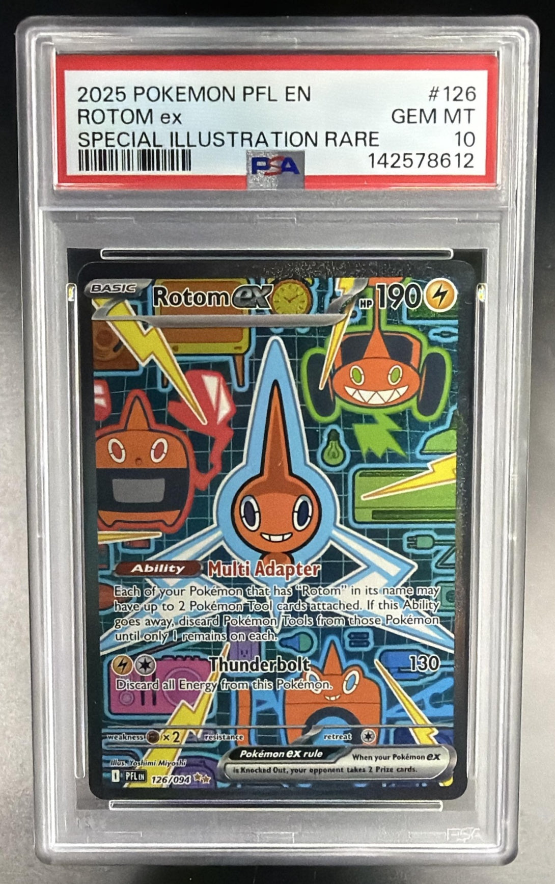 2025 Pokemon Phantasmal Flames Rotom ex #126/094 Special Illustration Rare PSA 10