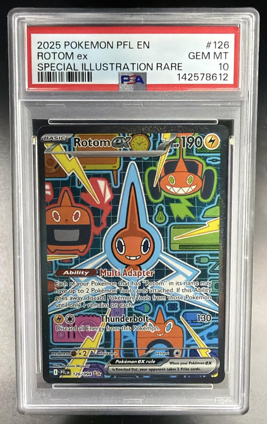 2025 Pokemon Phantasmal Flames Rotom ex #126/094 Special Illustration Rare PSA 10